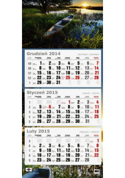 Kalendarz Trójdzielny Płaski 2015 łódka