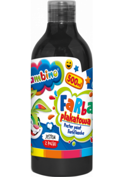 Farba plakatowa 500ml BAMBINO w butelce czarna