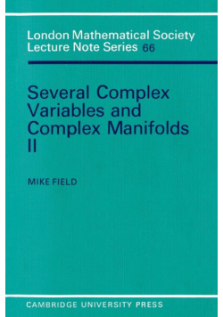 Several Complex Variables and Complex Manifolds