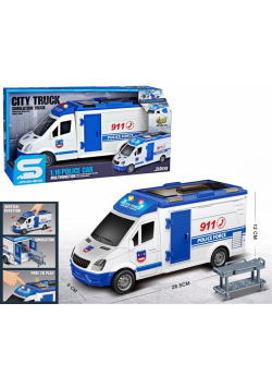 Ambulans policyjny ze światłem i dźwiękiem