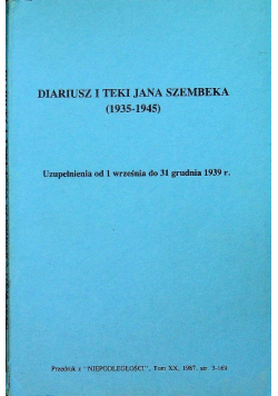 Diariusz i teki Jana Szembeka 1934 - 1945