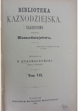 Biblioteka Kaznodziejska, tom VII, 1887.,