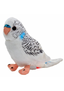 Papuga falista biała 13cm