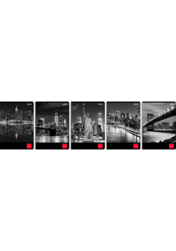 Zeszyt A5 w linie 80 kartek New York 5 sztuk mix