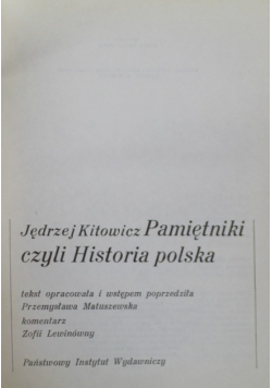 Kitowicz Pamiętniki czyli Historia polska