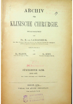 Archiv fur klinische chirurgie 1872 r.