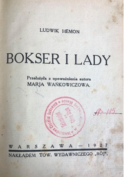 Bokser i Lady, 1927 r.