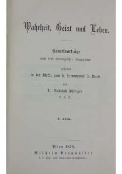 Wahrheit Geist und Leben,1878r.