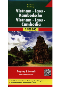 Wietnam Laos Kambodża mapa 1:900 000
