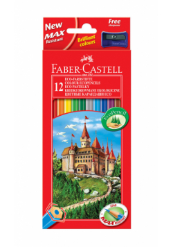 Kredki Faber-Castell Zamek 12 kolorów + temperówka