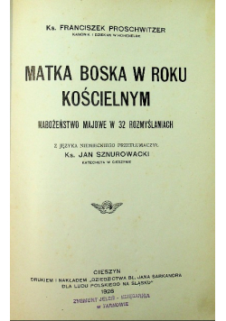Matka Boska w roku kościelnym 1926 r.