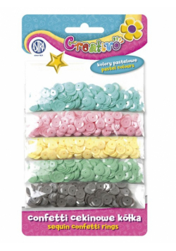 Confetti cekinowe kółka 1000 sztuk 5 kolorów