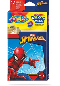 Farby tempera w tubach Colorino Kids 12 kolorów 12 ml Spiderman