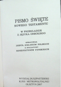 Pismo Święte Nowego Testamentu
