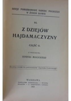 VI. Z dziejów Hajdamaczyzny. Część II, 1905 r.