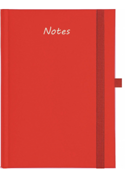 Notes A5 Albit z gumką kratka czerowny