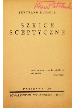 Szkice Sceptyczne 1937 r.