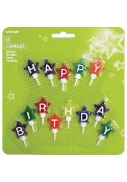 Zestaw świeczek "happy birthday" kolorowe