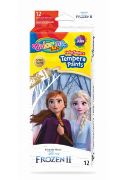 Farby tempera w tubach Colorino Kids 12 kolorów 12 ml Frozen