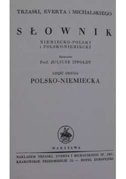 Słownik niemiecko polski polsko niemiecki Część druga polko niemiecka