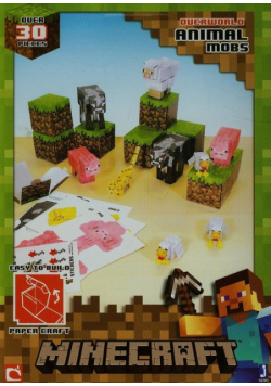 Minecraft Papercraft Zestaw mobów Zwierzęta