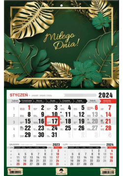 Kalendarz 2024 jednodzielny Glamour Green