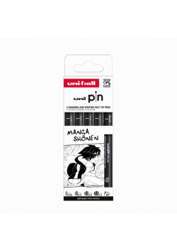 Cienkopis kreślarski PIN 200 Manga Shonen czarny różne grubości 5 szt.