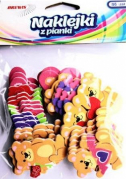 Naklejki z pianki Misie z sercem 36szt