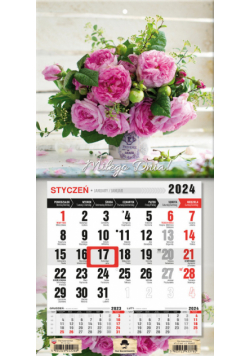 Kalendarz 2024 jednodzielny mini z magnesem Bukiet KTJ-2 mini v11