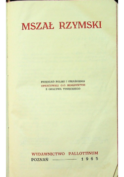 Mszał rzymski 1965
