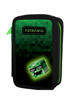 Piórnik 3-komorowy z wyposażeniem Jumbo Astrabag Pixel Hero