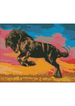 Diamentowa mozaika - Majestatyczny mustang 40x50cm