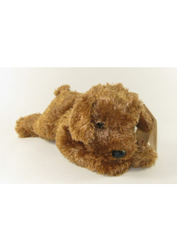 Brązowy piesek leżący 20 cm