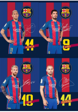 Zeszyt A5 w linie 32 kartki FC Barcelona 10 sztuk mix