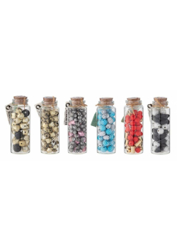 Koraliki w szklanej butelce 20g mix