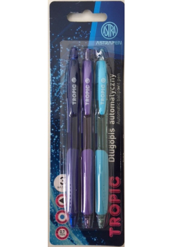 Długopis automatyczny Tropic Pen Astra 0.7 mm blister 3 sztuki