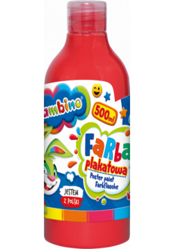 Farba plakatowa 500ml BAMBINO w butelce czerwona