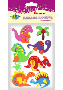 Naklejki piankowe dinozaury 8 sztuk