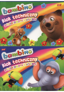Blok techniczny A4 Bambino z kolorowymi kartkami 10 kartek 10 szuk mix