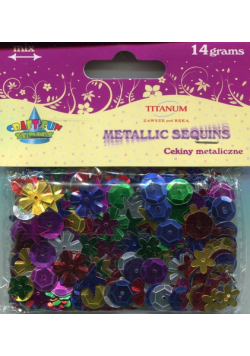 Cekiny metaliczne mix wzorów 14g mix kolorów