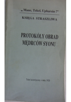 Protokóły obrad mędrców Syonu, 1920 r.