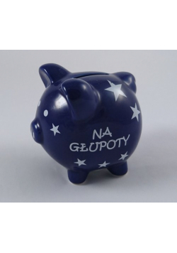 Skarbonka świnka z grafiką gwiazdek - Na głupoty