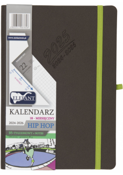 Kalendarz 2024/2025 18 m-cy. Hip hop B5 tygodniowy szary