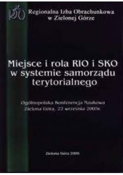 Miejsce I Rola Rio i SKO w systemie samorządu terytorialngo