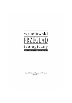 Wrocławski przegląd teologiczny, rok XV nr 1.