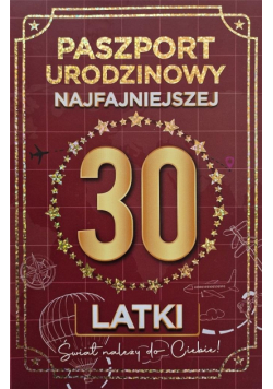 Karnet Urodziny 30 Nowy paszport damskie