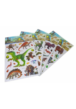 Naklejki 3D na ścianę dinozaury MIX