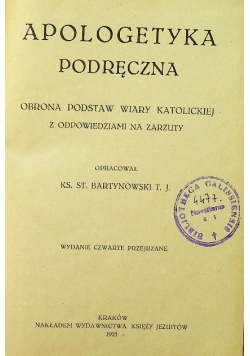 Apologetyka podręczna 1923 r.