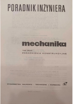 mechanika Tom II Zagadnienia konstrukcyjne