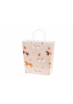 Torebka na prezenty konie 23x22x8,5cm MIX